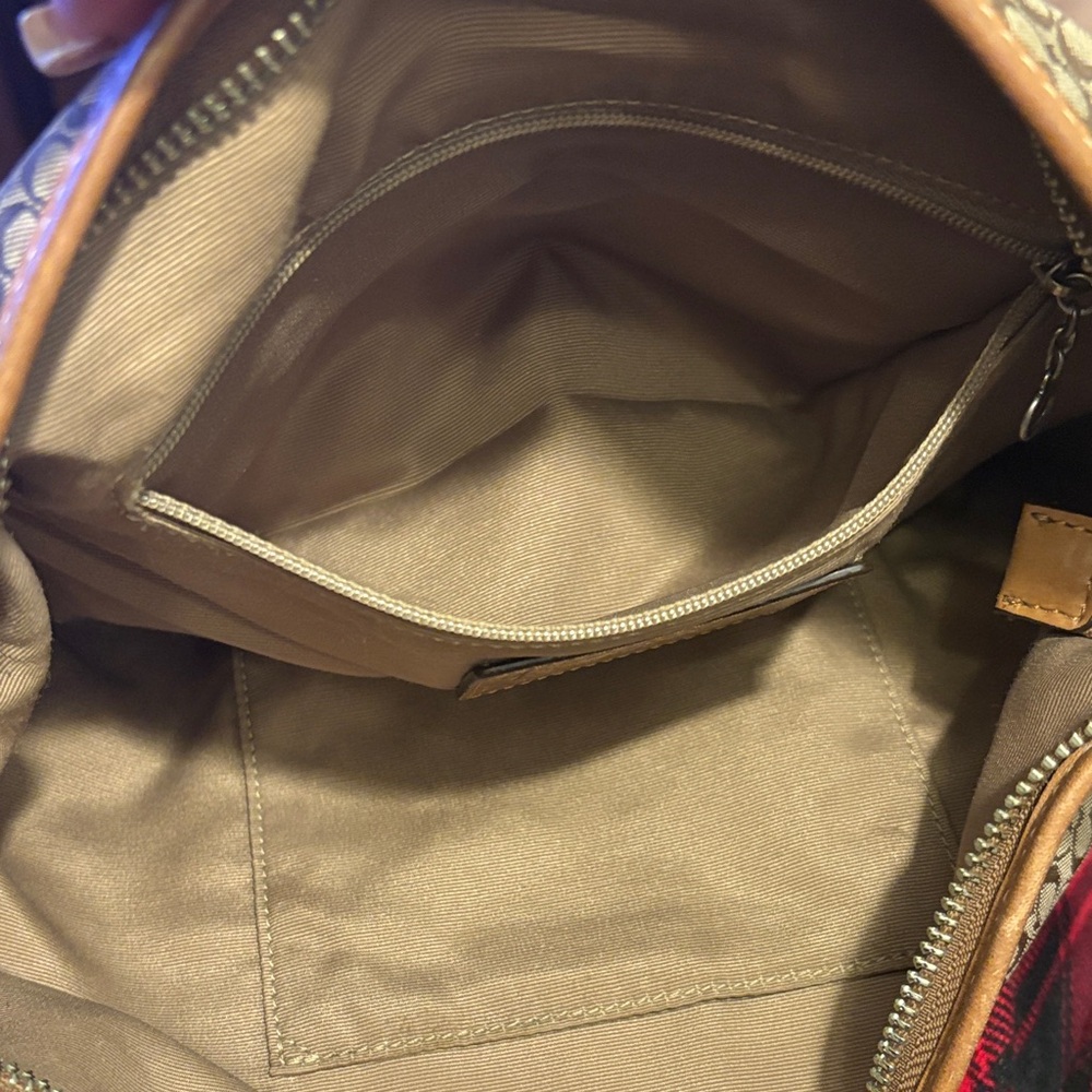 Coach Tan and Brown Small C Y2K Hobo Shoulder Bag Vintage F10924 - Picture 13 of 16